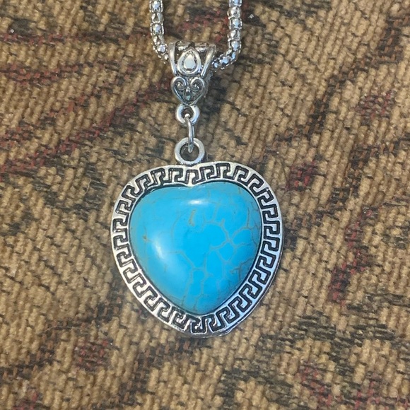 Semiprecious Stone Heart Necklace - Picture 2 of 5